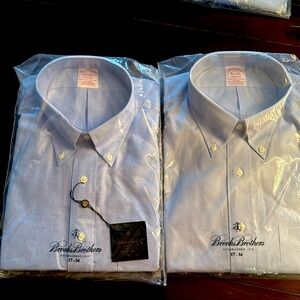 Brooks Brothers button blue shirt Madison 1734 inch